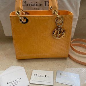 1ofKIND!! Christian Dior Lady Dior Handbag ORANGE